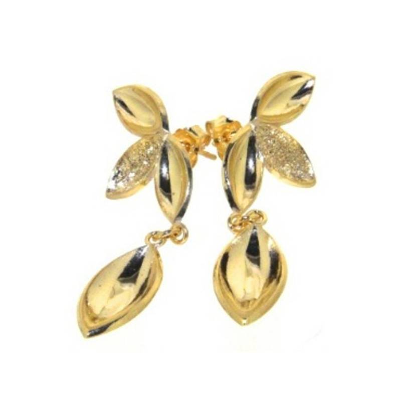 Cavill Ohrring-Set Cavill 925 Sterling Silber vergoldet Blatt-Ohrringe, 15 mm Damen (2-tlg) von Cavill