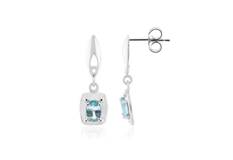 Cavill Ohrring-Set Cavill Blaue Apatit Damen Ohrringe 925 Silber platin, 1,05 ct oval (2-tlg) von Cavill