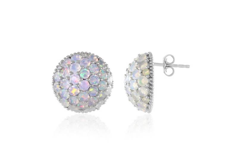 Cavill Ohrring-Set Cavill platinierte Welo Opal Ohrstecker 925 Silber rund 4,34 ct (2-tlg) von Cavill