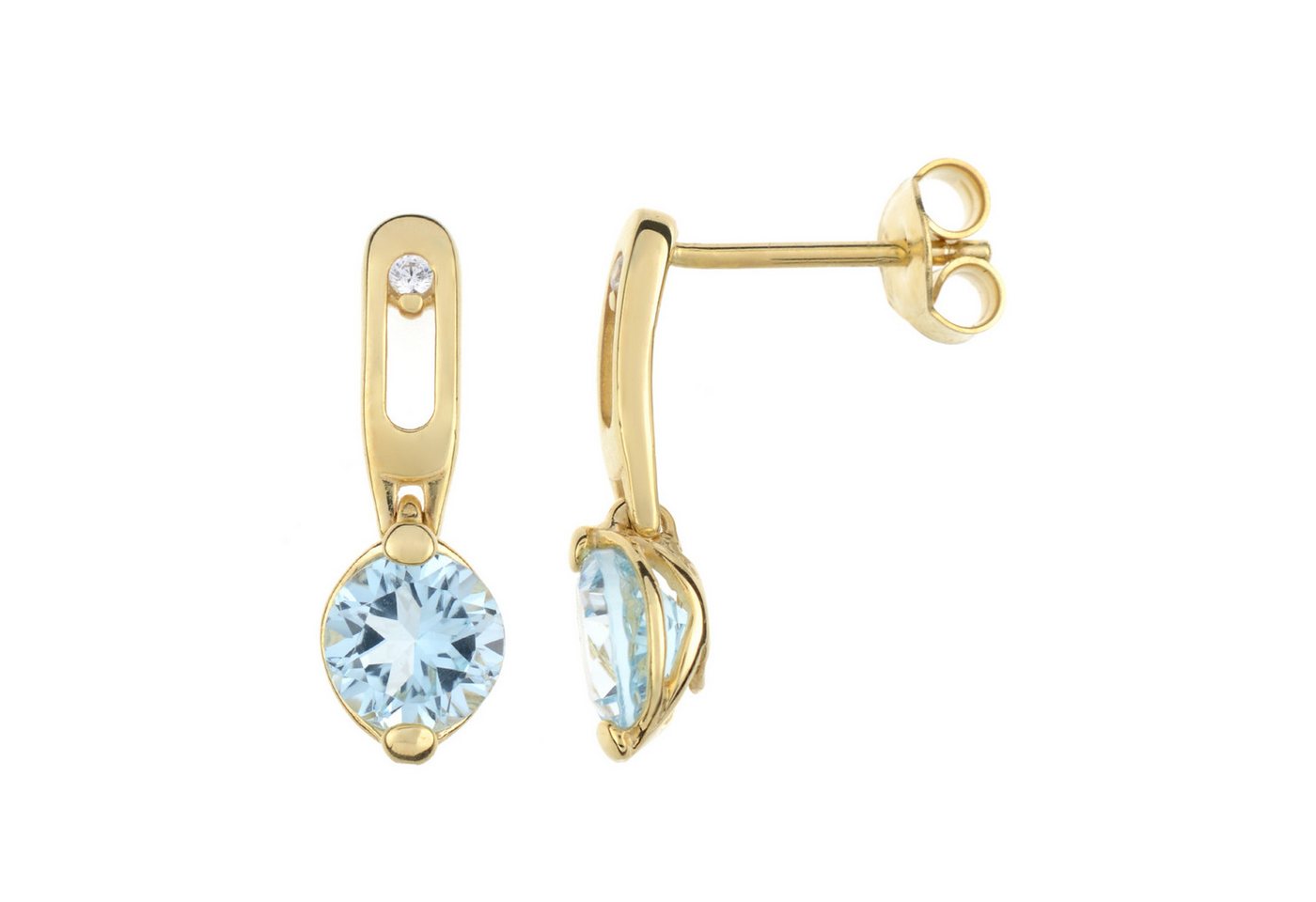 Cavill Ohrring-Set Cavill 375er Gelbgold Ohrringe Damen 2,3 ct Topas & 0,028 ct Diamant (2-tlg) von Cavill