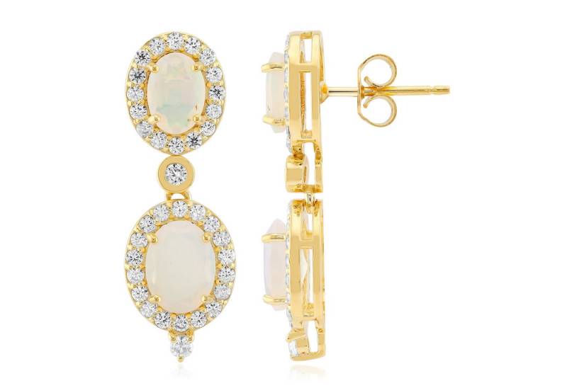 Cavill Ohrring-Set Cavill 925 Silber Ohrringe Damen, 3,72 ct Äthiopische Opale Oval (2-tlg) von Cavill