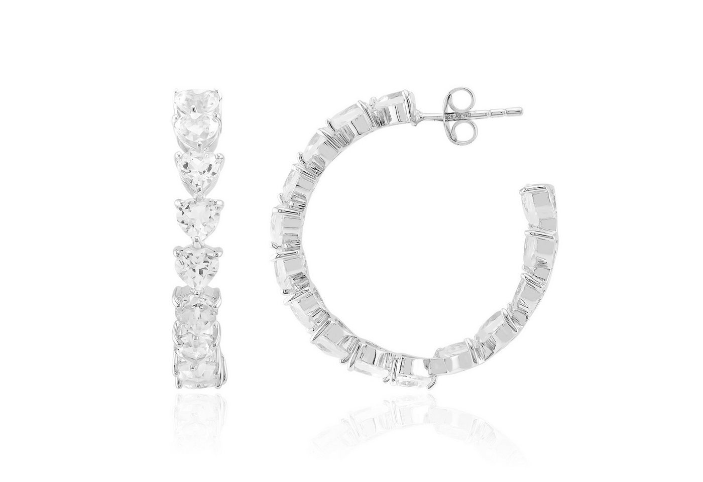 Cavill Ohrring-Set Cavill 925 Silber Ohrringe Damen, 7,749 ct Weißer Topas, Herzschliff (2-tlg) von Cavill