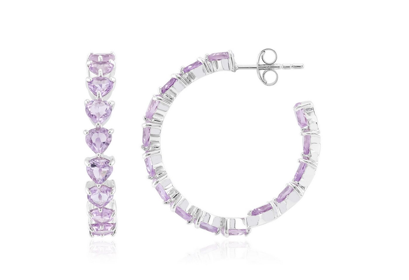 Cavill Ohrring-Set Cavill Damen Ohrringe Silber 925, 5,64 ct Amethyst, Herzform, lila (2-tlg) von Cavill