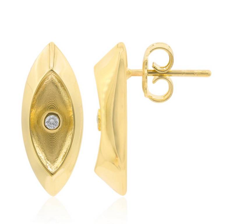 Cavill Ohrring-Set Cavill Diamant Ohrringe 0,05 ct 925 Silber vergoldet, mandelförmig (2-tlg) von Cavill