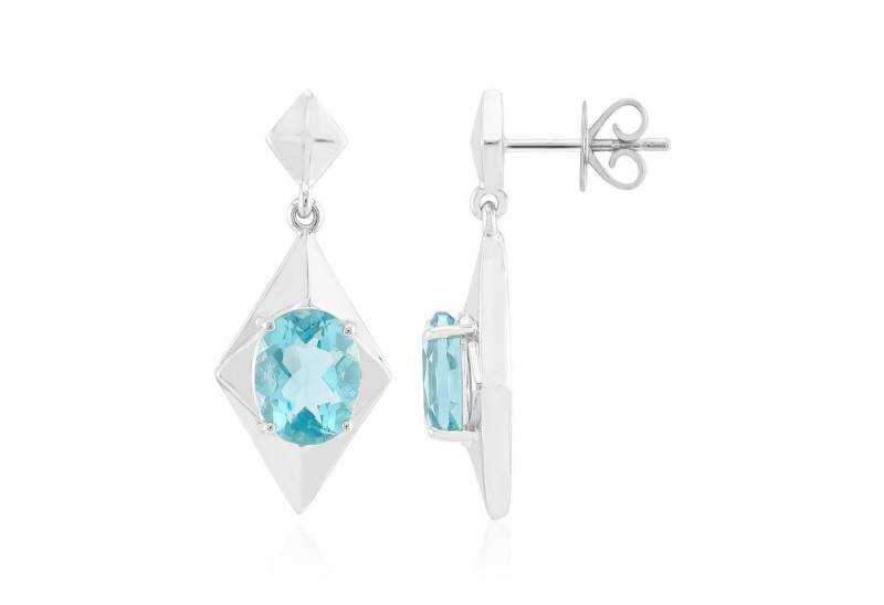 Cavill Ohrring-Set Cavill Fluorit Ohrringe 3,23 ct Silber Blau Oval Geometrisch (2-tlg) von Cavill