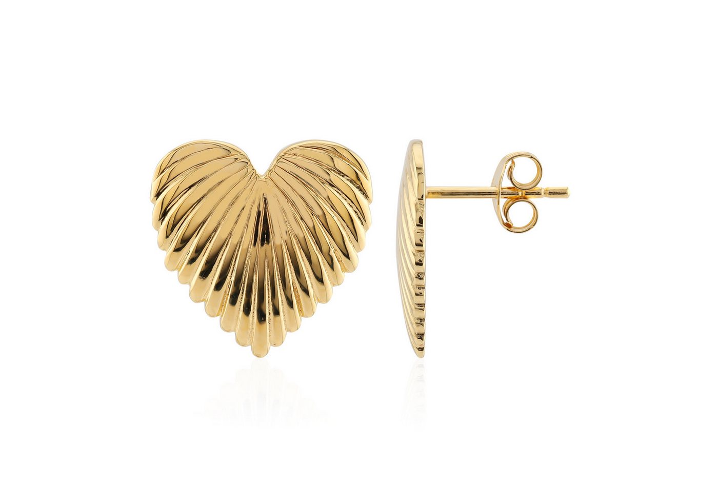 Cavill Ohrring-Set Cavill Herzohrringe 15 mm, Sterlingsilber vergoldet, Damen Echtschmuck (2-tlg) von Cavill