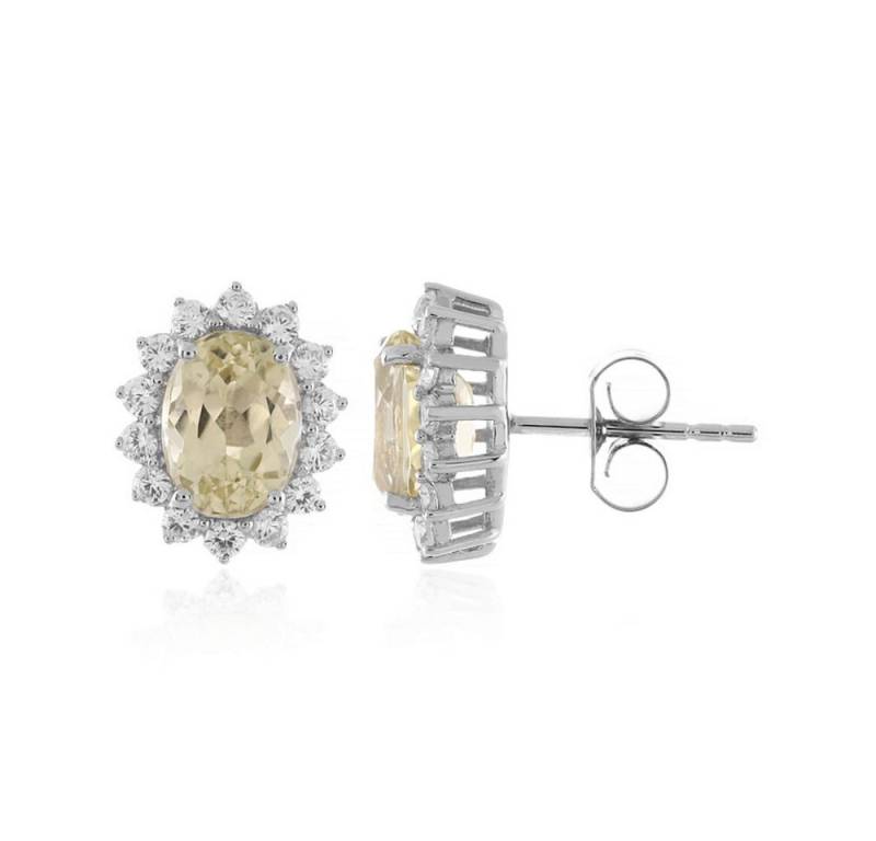 Cavill Ohrring-Set Cavill Kunzit Ohrringe 2,93 ct Ovalschliff mit Zirkonen Silber (2-tlg) von Cavill