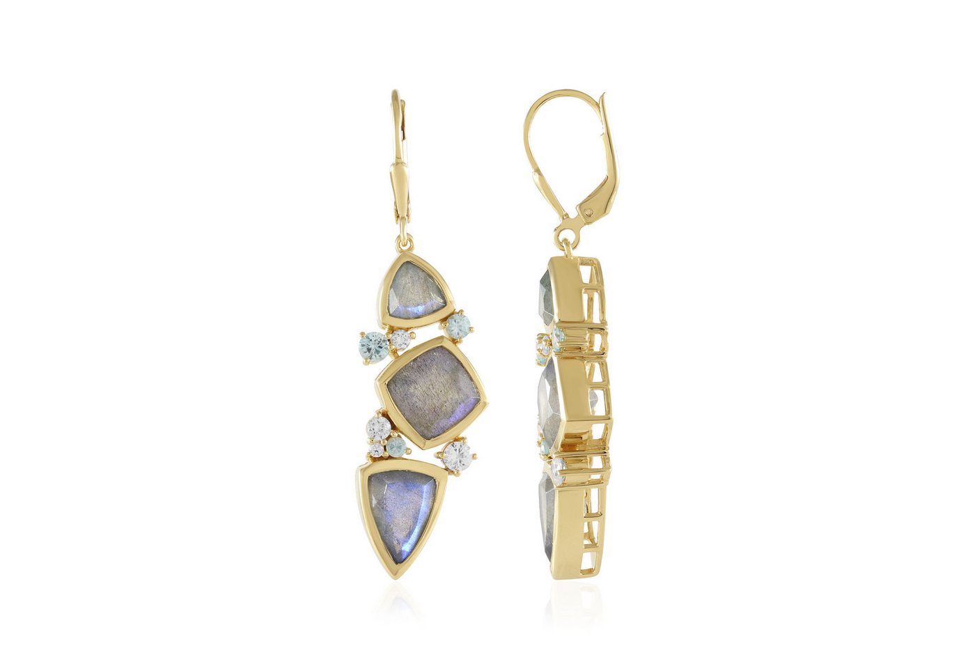 Cavill Ohrring-Set Cavill Labradorit Ohrringe 12,32 ct Vergoldet 925 Silber Damen (2-tlg) von Cavill