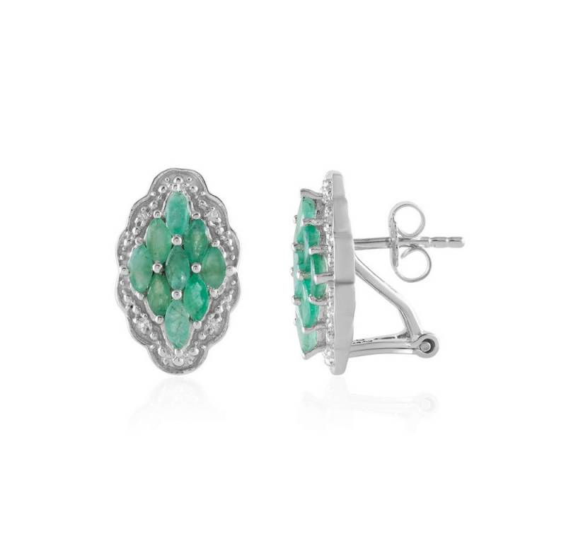 Cavill Ohrring-Set Cavill Ohrringe Damen, 1,12 ct Smaragde & weiße Topase, Silber (2-tlg) von Cavill