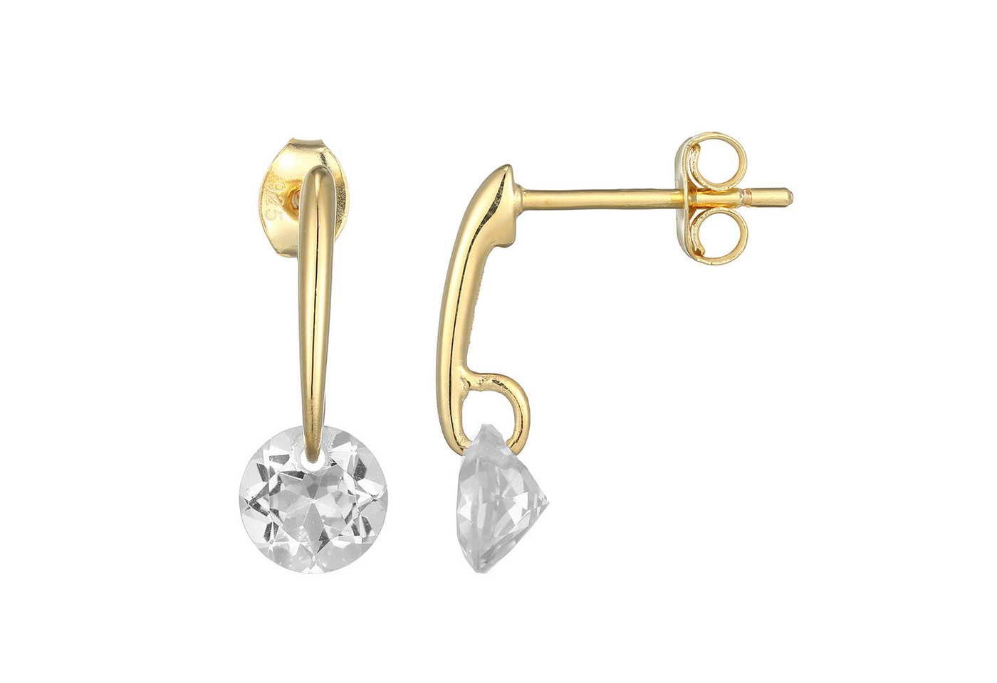 Cavill Ohrring-Set Cavill Ohrringe Damen 1,36 ct weiße Topase, vergoldet 925 Silber (2-tlg) von Cavill