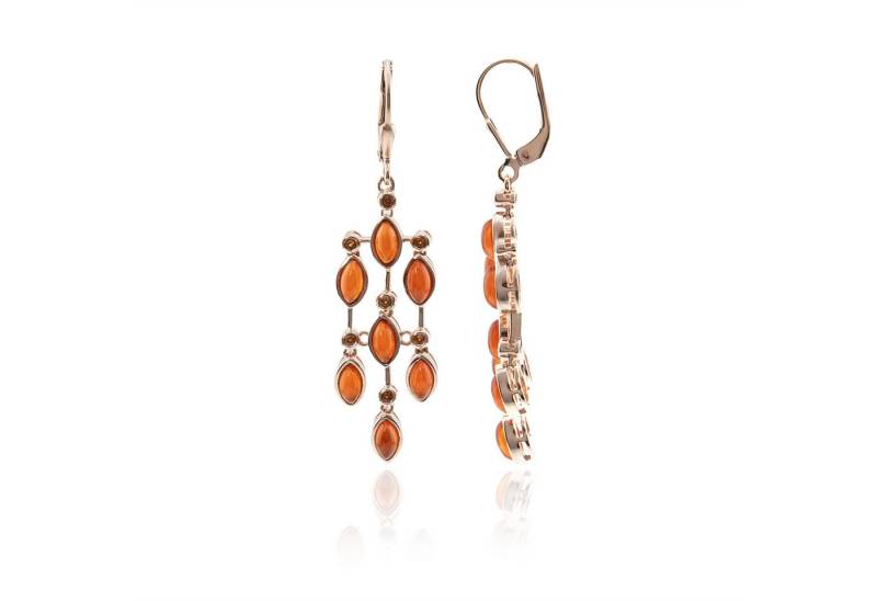 Cavill Ohrring-Set Cavill Ohrringe Damen 4,03 ct Hessonit Granat 925 Silber Rosé (2-tlg) von Cavill