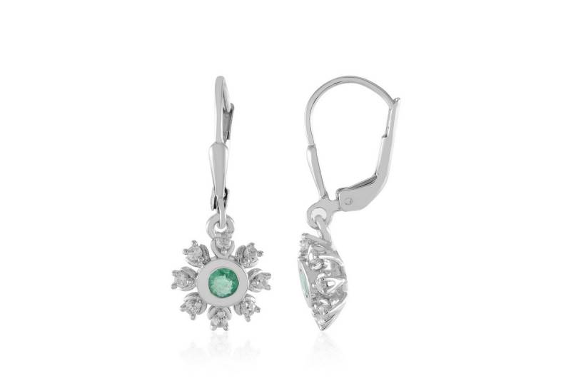 Cavill Ohrring-Set Cavill Ohrringe Damen 925 Silber, russischer Smaragd 0,36 ct, floral (2-tlg) von Cavill