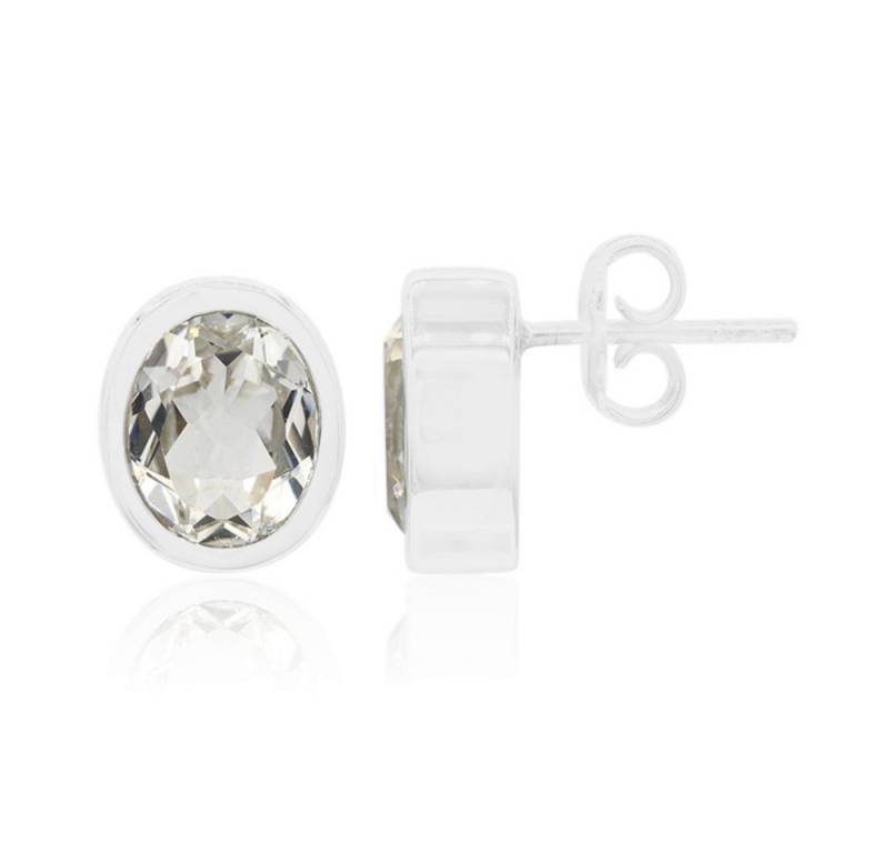 Cavill Ohrring-Set Cavill Ohrringe Damen Silber 925 mit 4,7 ct Weißtopas Oval (2-tlg) von Cavill