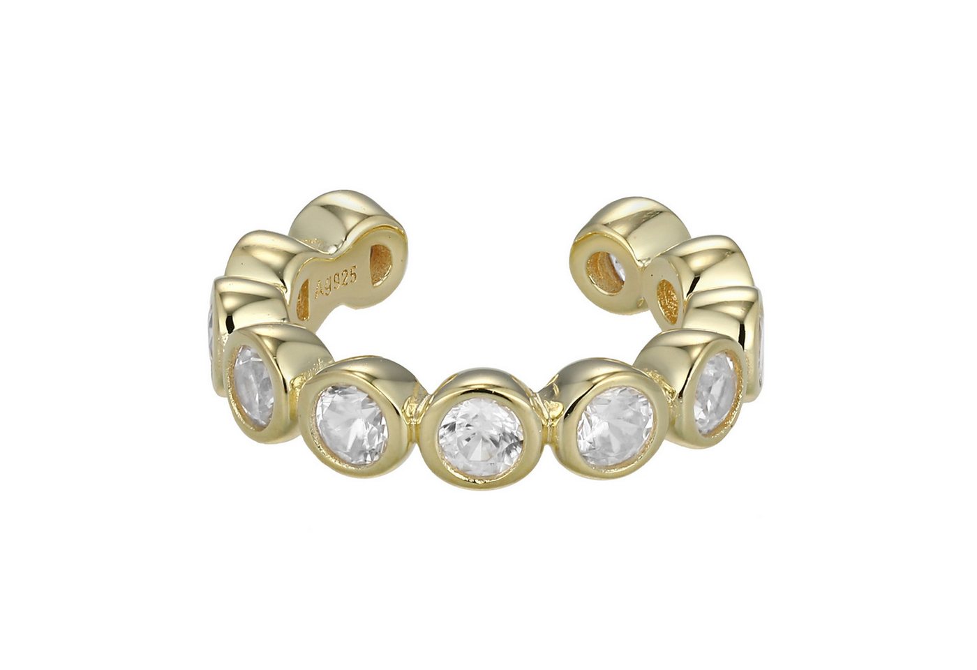 Cavill Ohrring-Set Cavill Silberohrklemme, vergoldet, 11 Zirkone 0,40 ct, flexibel (2-tlg) von Cavill