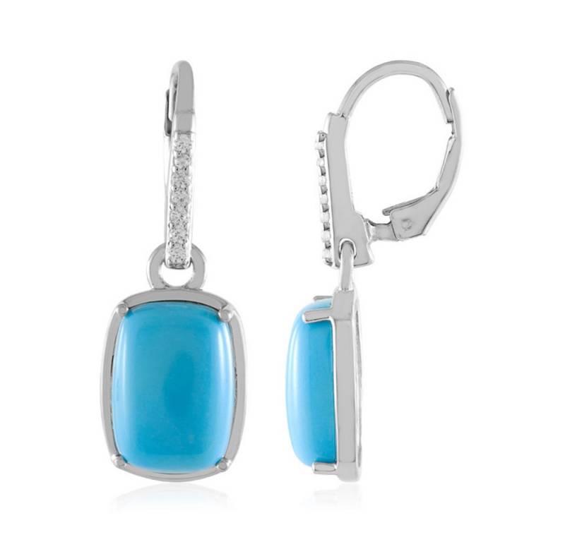 Cavill Ohrring-Set Cavill Silberohrringe mit 6,20 ct Kingman Türkis & Zirkon platin (2-tlg) von Cavill