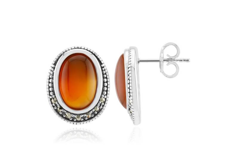 Cavill Ohrring-Set Cavill Sterling Silber Ohrhänger mit Karneol 6,02 ct, Markasit (2-tlg) von Cavill