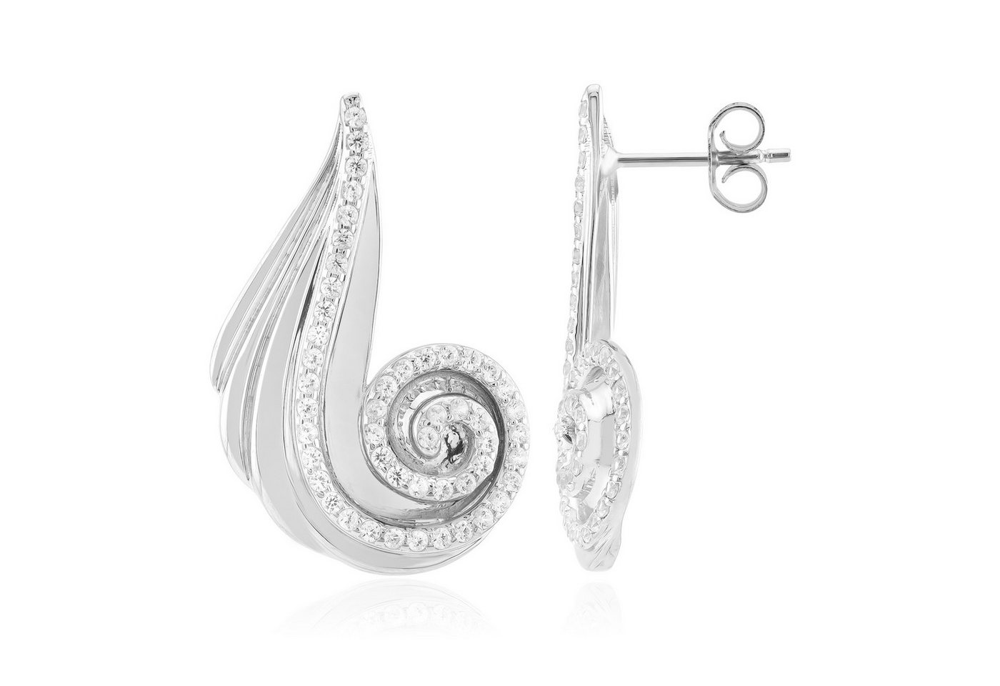 Cavill Ohrring-Set Cavill Zirkon Ohrstecker 925 Silber, 1,07 ct Rund, Wirbel Design (2-tlg) von Cavill