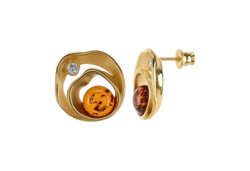 Cavill Ohrring-Set Cognac-Bernstein Ohrringe, 925er Silber vergoldet, 1,9 ct Topas (2-tlg) von Cavill