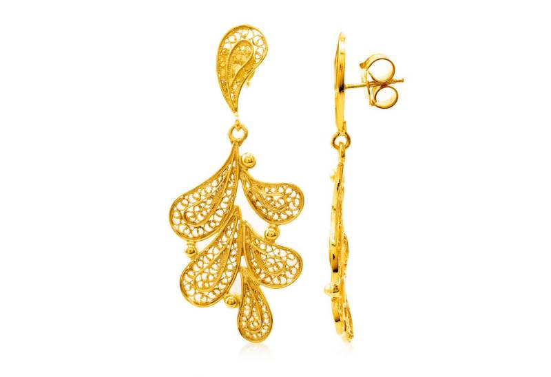 Cavill Ohrring-Set Cavill 925er Sterlingsilber Ohrringe Damen, vergoldet, 57 mm, floral (2-tlg) von Cavill