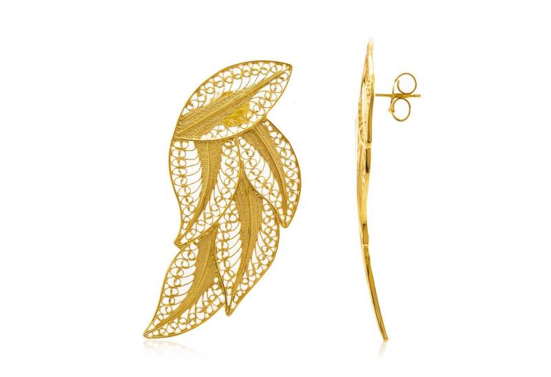 Cavill Ohrring-Set Cavill Sterling Silber Ohrringe Damen, vergoldet, Blattdesign 55 mm (2-tlg) von Cavill