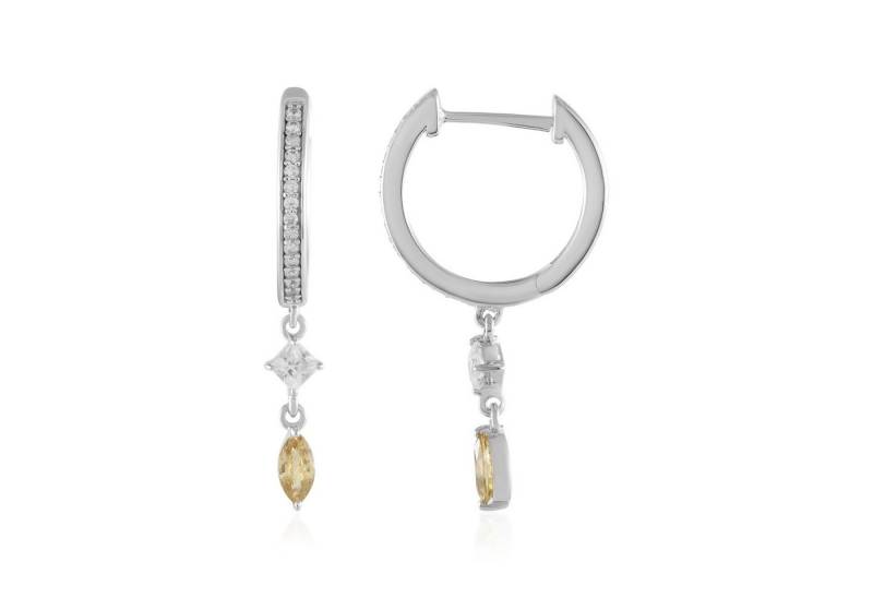 Cavill Ohrring-Set Cavill Silberohrringe Damen 1,29 ct Gelber Zirkon platinbeschichtet (2-tlg) von Cavill