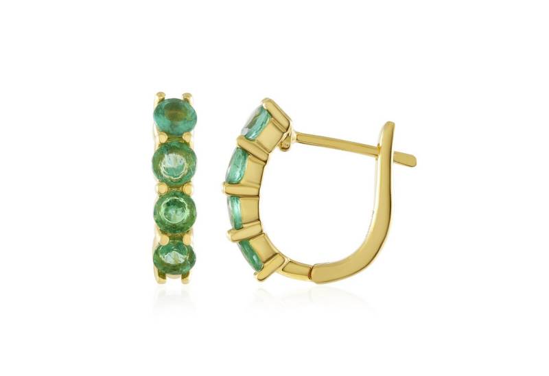 Cavill Ohrring-Set Cavill Ohrringe Damen Sterlingsilber vergoldet 8 grüne Apatite 1,97 ct (2-tlg) von Cavill