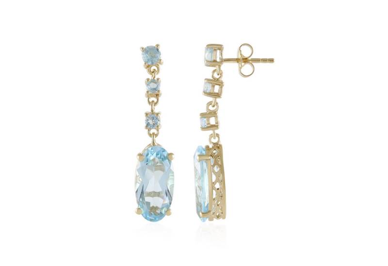 Cavill Ohrring-Set Cavill 10,04 ct himmelblaue Topas Ohrringe, vergoldet, 37 mm (2-tlg) von Cavill