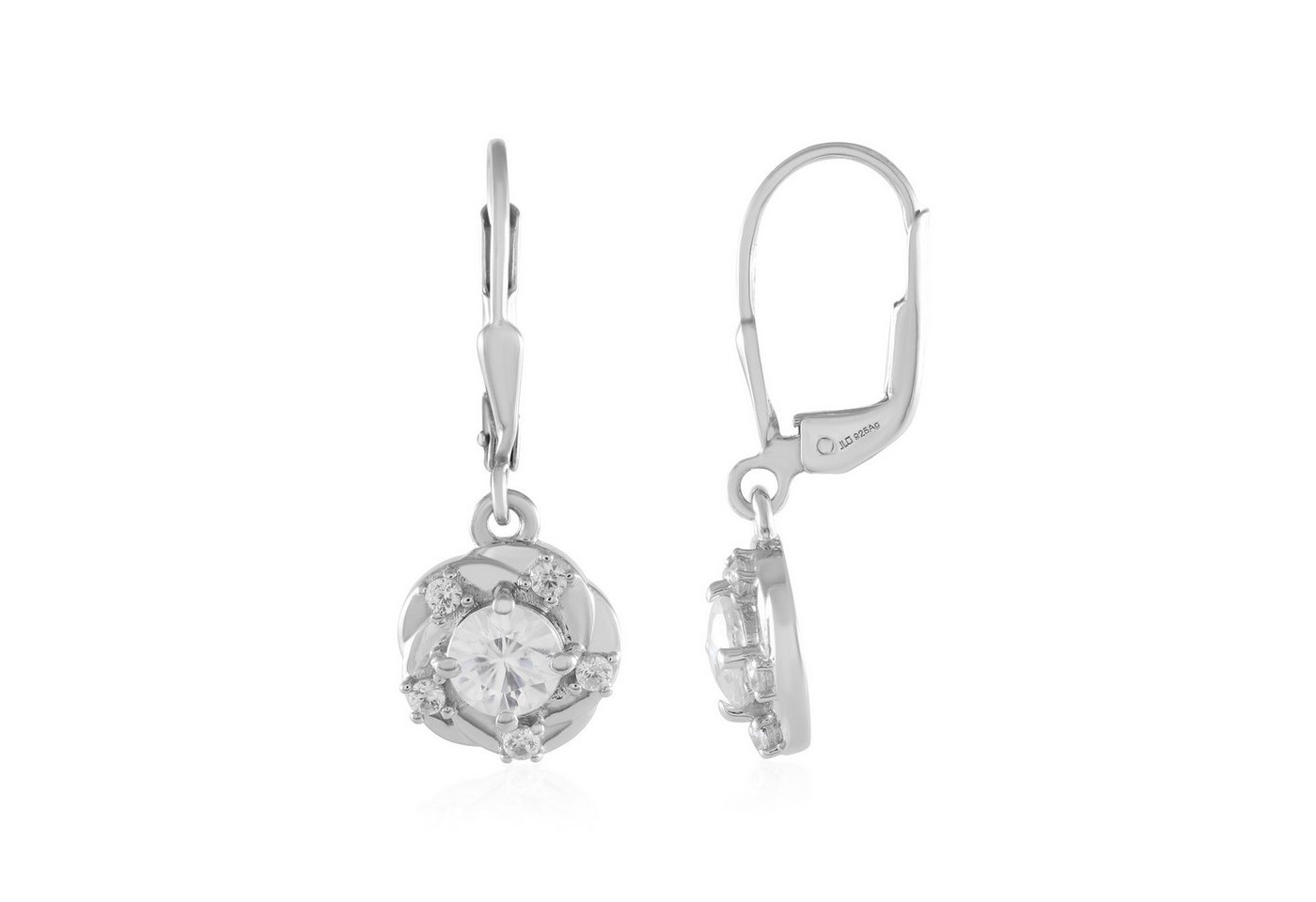 Cavill Ohrring-Set Cavill platinierte Sterlingsilber Ohrringe mit 1,3 ct Zirkon rund (2-tlg) von Cavill