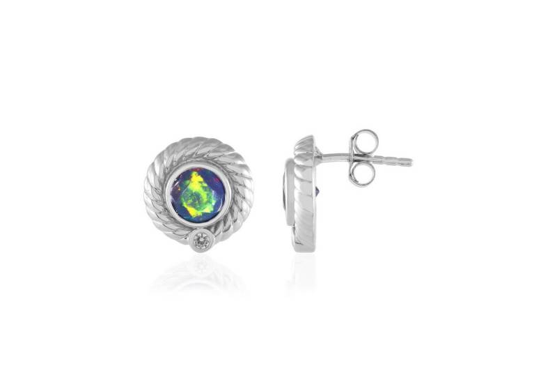 Cavill Ohrring-Set Cavill Ohrringe Damen 1,04 ct Opal Zirkon Silber Platin poliert (2-tlg) von Cavill