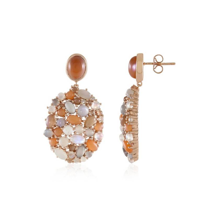 Cavill Ohrring-Set Cavill Ohrringe Damen rosévergoldet 14,22 ct Mondstein Oval (2-tlg) von Cavill