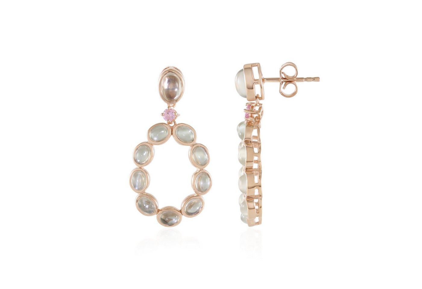 Cavill Ohrring-Set Cavill Grün Mondstein 4,3 ct, 925 Silber rosévergoldet, Damen (2-tlg) von Cavill