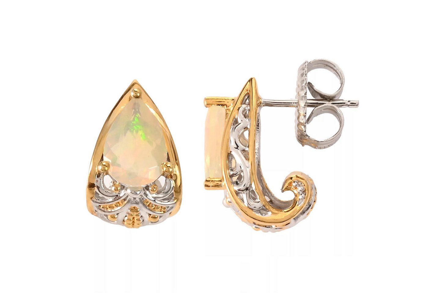 Cavill Ohrring-Set 2,25 ct Welo-Opal Tropfen-Ohrringe 925 Sterling Silber Damen (2-tlg) von Cavill