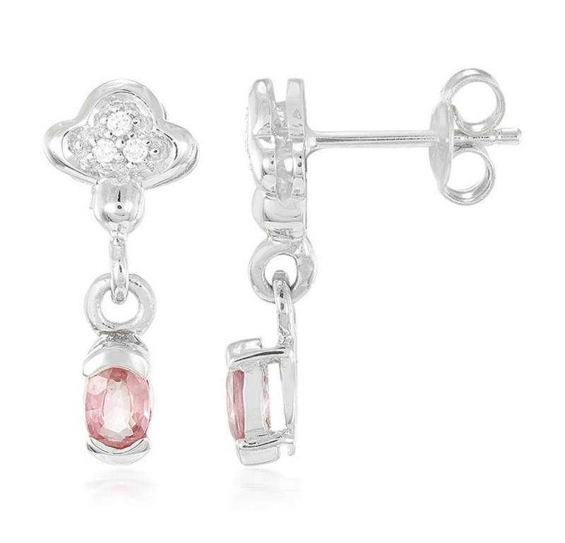 Cavill Ohrring-Set Cavill Padparadscha Saphir Ohrringe 0,68 ct Silber Platin Zirkon (2-tlg) von Cavill