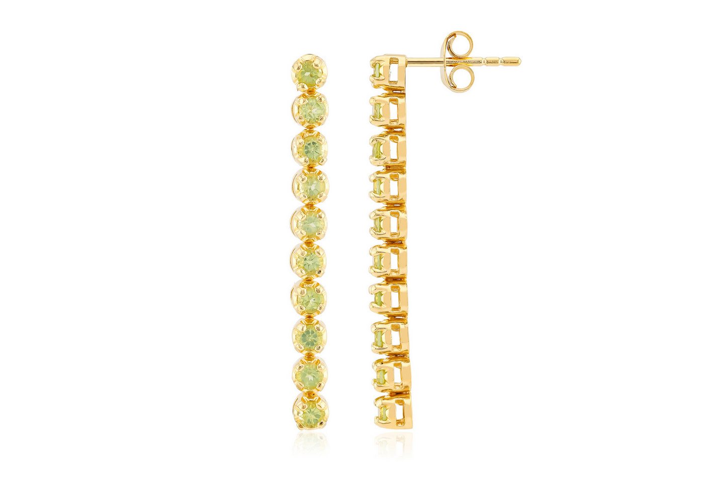 Cavill Ohrring-Set Peridot Ohrringe Damen, 1,26 ct, vergoldet, Sterlingsilber, rund (2-tlg) von Cavill