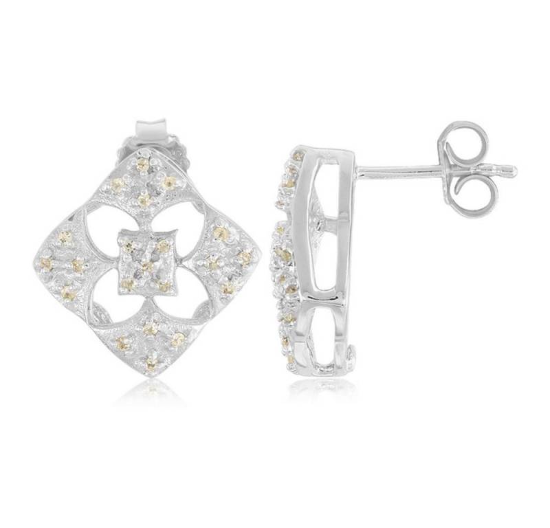 Cavill Ohrring-Set Cavill 925 Silberohrringe Damen mit 0,16 ct Peridot Blüten (2-tlg) von Cavill