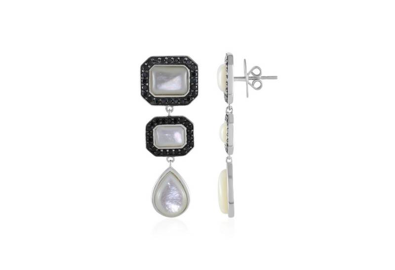 Cavill Ohrring-Set Cavill 1,08 ct schwarze Spinell Silberohrringe Tropfen-Design Damen (2-tlg) von Cavill