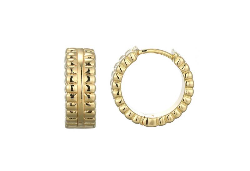 Cavill Ohrring-Set Cavill Creolen 15 mm, vergoldet, 925 Sterling Silber, strukturiert (2-tlg) von Cavill