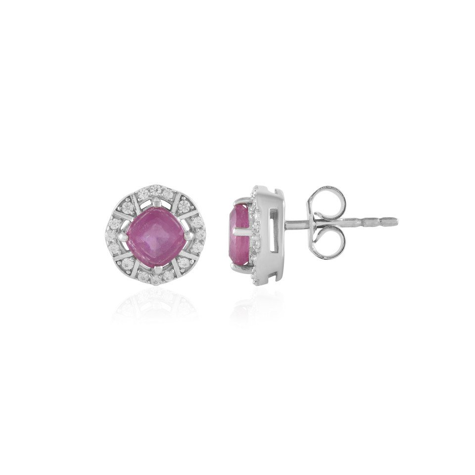 Cavill Ohrring-Set Rosa Saphir Sterling Silber Ohrringe (2-tlg) von Cavill