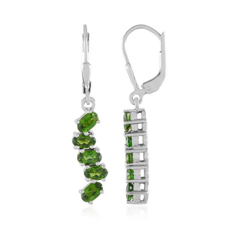 Cavill Ohrring-Set Cavill Silberohrringe Damen, 2,21 ct Diopsid Oval, rhodiniert Grün (2-tlg) von Cavill