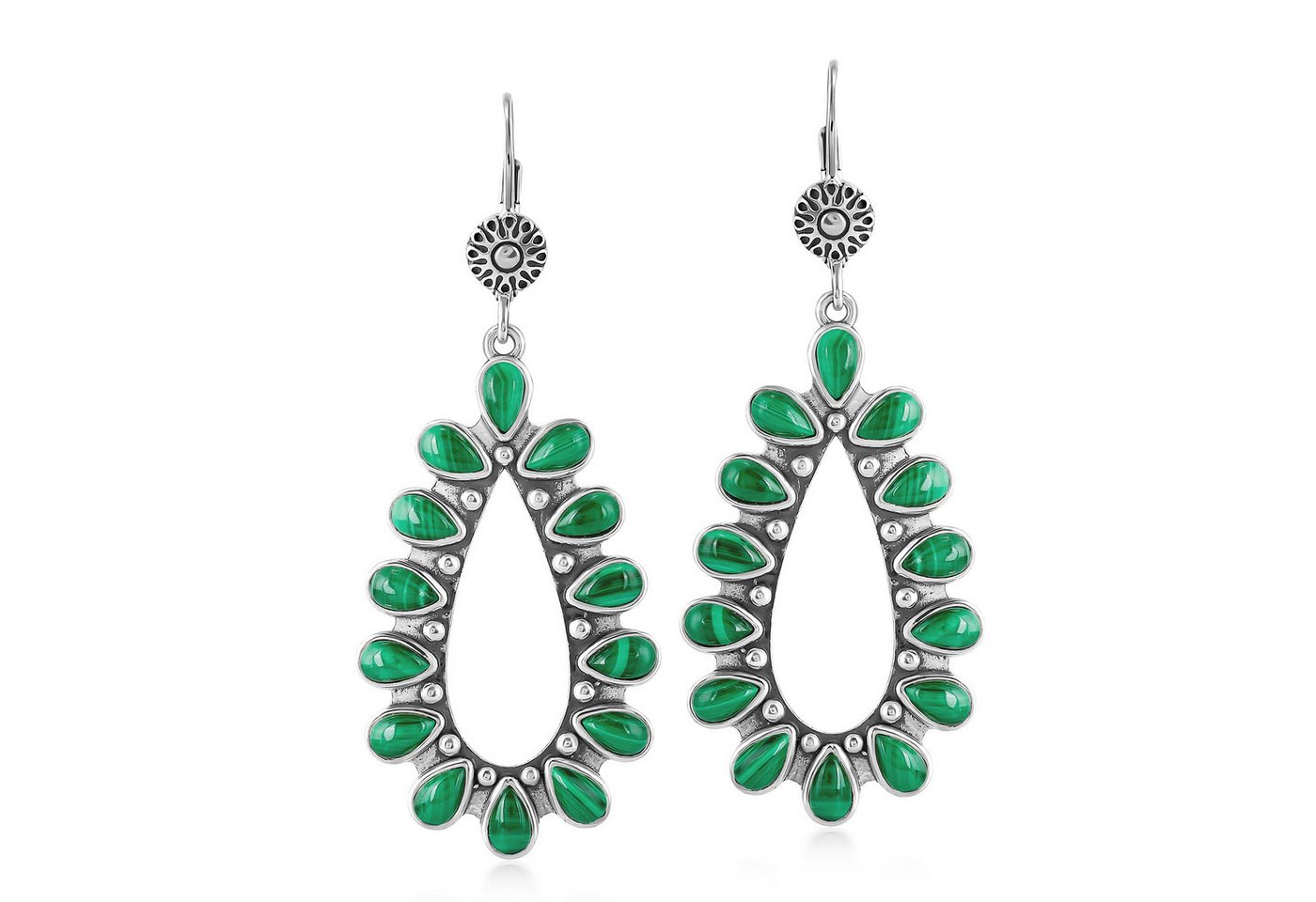 Cavill Ohrring-Set Malachit Ohrringe Damen 925 Sterling Silber, tropfenförmig 9,09 ct (2-tlg) von Cavill
