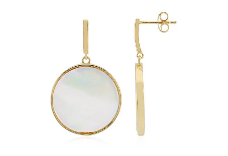 Cavill Ohrring-Set Cavill Ohrringe Damen, 34 mm, rund, Perlmutt, 925 Silber vergoldet (2-tlg) von Cavill