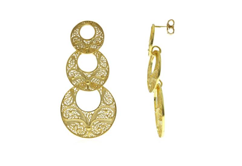 Cavill Ohrring-Set 925 Sterling Silber Ohrringe, vergoldet, 56 mm, filigranes Design (2-tlg) von Cavill