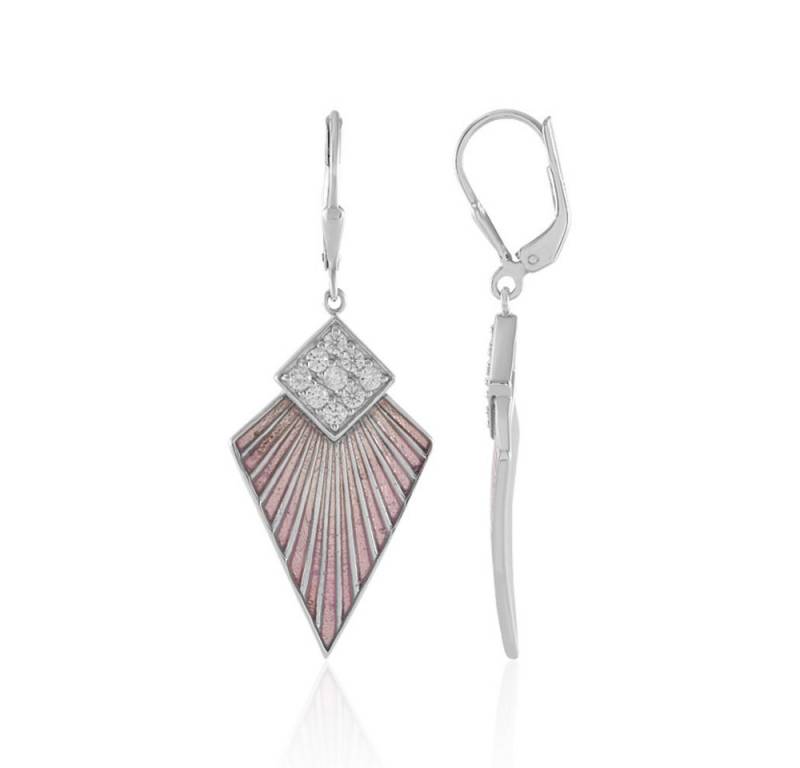 Cavill Ohrring-Set Cavill Art Déco Silberohrringe 0,81 ct Zirkon, Rosa, 47 mm (2-tlg) von Cavill