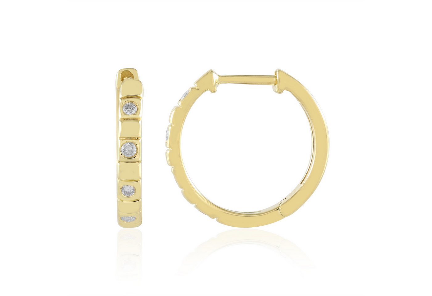 Cavill Ohrring-Set Cavill 925er Sterling Silber Creolen mit 8 Brillanten 0,14 ct (2-tlg) von Cavill