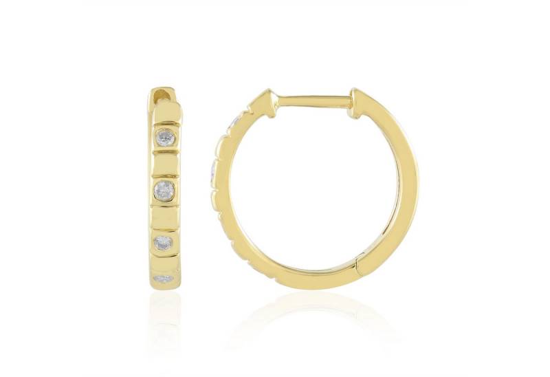 Cavill Ohrring-Set Cavill 925er Sterling Silber Creolen mit 8 Brillanten 0,14 ct (2-tlg) von Cavill