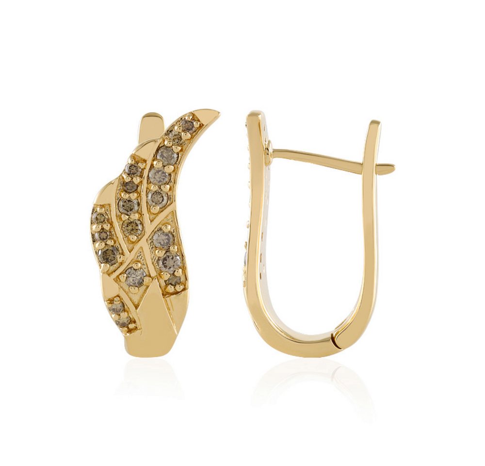 Cavill Ohrring-Set Cavill Ring Sterlingsilber vergoldet 0,71 ct Schokoladen-Brillant (2-tlg) von Cavill