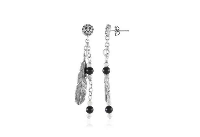 Cavill Ohrring-Set Cavill Ohrringe 925 Silber, schwarz Onyx & Howlith, 4,77 ct, Boho (2-tlg) von Cavill
