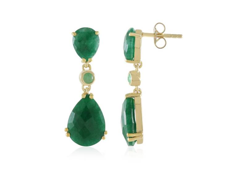 Cavill Ohrring-Set Cavill Sterlingsilber Ohrringe goldplattiert 10,75 ct Smaragd (2-tlg) von Cavill
