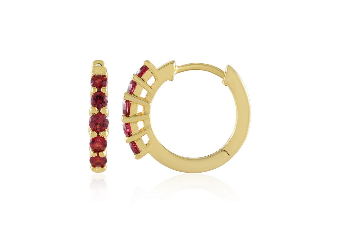 Cavill Ohrring-Set Cavill Ohrringe Sterlingsilber vergoldet 0,48 ct Spinell rot rund (2-tlg) von Cavill