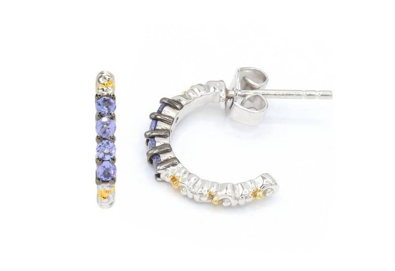 Cavill Ohrring-Set Cavill Tansanit Ohrringe 0,29 ct Silber 925 Rund 16 mm Damen (2-tlg) von Cavill